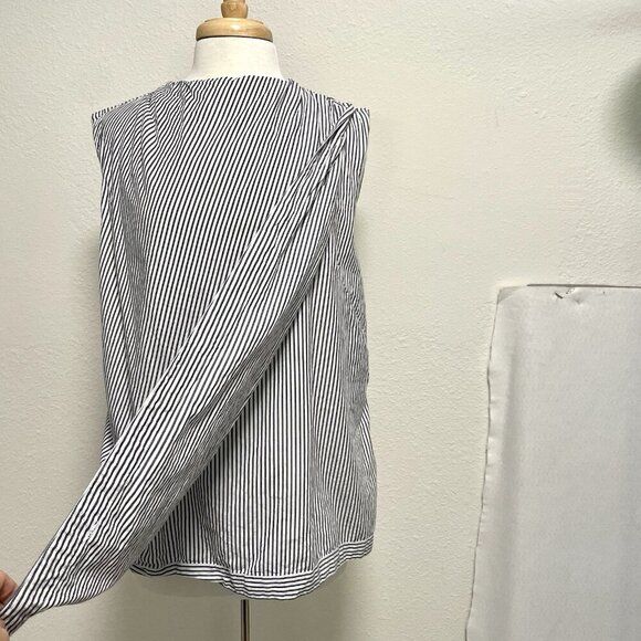 Anthropologie Maeve Nautical Preppy Stripe Asymmetrical Sleeveless Top size XL - Picture 10 of 12